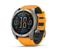 Garmin Fenix 8 GPS Bluetooth WiFi 51mm AMOLED Titanio Nero Arancione Unica Resistenza 10ATM