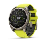 Garmin fenix 8 GPS WiFi 47mm Touchscreen Titanio con Cinturino Grafite Giallo Taglia Unica Resistente all'Acqua 10ATM SpO2 Cardio Sonno