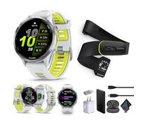 Garmin Forerunner 970 - Smartwatch da corsa con GPS, per uomo e donna, in titanio con cassa in pietra bianca e banda gialla amplificatore traslucido + monitor fitness Access 600, M-XL + altro