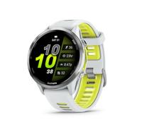 Garmin® Forerunner® 970 - Smartwatch GPS per corsa e triathlon, display AMOLED, torcia a LED integrata, in titanio con cassa in pietra bianca e banda gialla con amplificatore traslucido