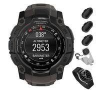 Garmin Instinct - Smartwatch AMOLED GPS per esterni, 3-50 mm, nero con cinturino nero, con dock di ricarica Deco Essentials per Venu 3 + copertura antipolvere in silicone + pellicola protettiva