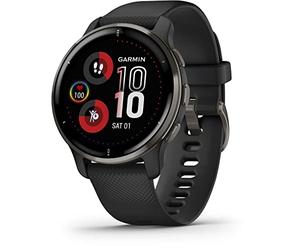 Garmin Venu 2 Plus, Smartwatch AMOLED 1,3", Microfono e cassa, Musica, Garmin Pay, +25 App sport, GPS, Cardio, SpO2 (Slate & Black)