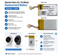 Garmin Venu 2s Battery Ricambio 225mAh 361-00137-10