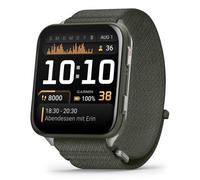Garmin Venu X1, GPS Smartwatch, Ampio Display AMOLED 2", Torcia LED, Cassa Ultra Sottile da 8 mm, 100 App Sportive Precaricate,Autonomia fino a 8 giorni, Cinturino in Nylon ComfortFit, Moss