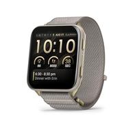 Garmin® Venu® X1, smartwatch GPS sottile e leggero, display AMOLED, funzioni avanzate per la salute e il fitness, oro morbido con fondello in titanio e cinturino in nylon ComfortFit grigio francese