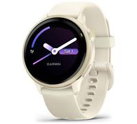 Garmin vívoactive 6, Smartwatch AMOLED 1,2" (2.000 nit), Cassa 42mm, Musica, Pay, +80 Sport, GPS, Cardio, Coach, Dinamiche di corsa, App Mobility, Autonomia 11 giorni (Bone & Lunar Gold)