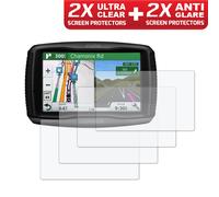 GARMIN ZUMO 590LM 595LM Proteggi Schermo: 2 x Trasparente & 2 x Anti-Riflesso