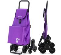 GARMOL Carrello per la spesa termico pieghevole da 55 litri | Tasca termica interna da 11 litri | Carrello della spesa 8 ruote scalate di grande capacità | Carrello pieghevole colore viola