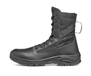 GARMONT TACTICAL T8 LE 2.0 - Stivali da uomo e da donna, in pelle pieno fiore lucidabile, leggeri e traspiranti, con cerniera laterale, conformi alle uniformi, altezza 20,3 cm, colore nero
