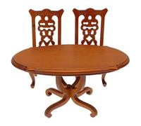 Garneck 1 Set Di Accessori Per Casa Delle Bambole in Miniatura: Mobili Da Sala Da Pranzo Per Bambole in Scala 1/12, Tavolo Ovale E Sedie Per La Decorazione Della Cucina Fai Da Te