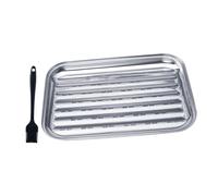 Garneck 1 Set Vassoi Inossidabile per Barbecue e Servizio con Spazzola e Cestino per Grigliate per Picnic e Versatilità e Durabilità Assicurate
