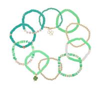 Garneck 10 Pezzi Braccialetto A Quattro Foglie Braccialetti Anello Ciondolo Donne Perline Kit Braccialetto D'Oro Juicy Spinner Cerchi Medaglione Del Coperchio Braccialetti Da Polso