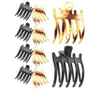 Garneck 10 Pezzi Clip per Chioma Donna Grandi Fermagli a Cinque Denti in Plastica e Resina, Robusti e Facili da Usare per Ufficio e Uso Quotidiano