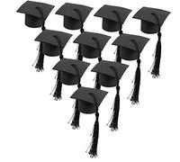 Garneck 10 Pezzi Decorazione del cappello da laurea nappa graduazione del cappuccio di fiori di laurea decorazioni per cappellini per la laurea tessuto non tessuto Nero
