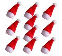 Garneck 10 Pezzi Mini Cappello di Natale Rosso per Lecca-lecca in Materiale Non Tessuto, Riutilizzabile e Decorazione per Negozi e Vetrine Natalizie