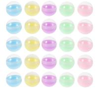 Garneck 100 Capsule per Distributori di Gomme da Masticare 38 Mm Trasparenti Semi-aperte in Plastica, Contenitori Premio Riutilizzabili per Feste e Bomboniere, Sfere Giocattolo Colorate