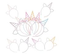 Garneck 12 Pezzi Cerchietti con Corno e Orecchie Plastica Glitterata Accessori Colorati per Feste e Cosplay Versatile per Compleanni e Festival