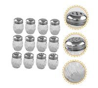 Garneck 12 pezzi Contenitori Spezie in Vetro Trasparente per Condimenti Barattoli Saliera Multiuso Leggeri e Compatti per Cucina Barbecue e Campeggio