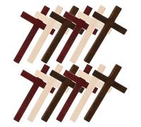 Garneck 12 Pezzi Croce in Legno Portatile Croce da Mano Liscia in Legno Naturale per Preghiere Decorazione Religiosa per Cerimonie Cristiane e Feste