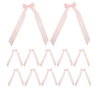 Garneck 12 Pezzi Fiocchetto Decorativo Rosa in Poliestere Autoadesivo | Riutilizzabile, Si Applica Facilmente, per Vetrine Commerciali e Allestimenti