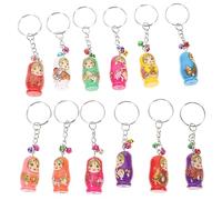Garneck 12 portachiavi in legno per auto portachiavi per bambini, ornamenti per bambini, carino, amante, matrioska russa