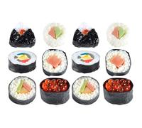 Garneck 12 PZ simulazione sushi casa delle bambole cibo in miniatura sushi salmone falso sushi artificiale sashimi cibo in plastica arte sushi cibo realistico gelato palline di riso torta PVC