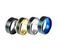 Garneck 1pezzi Anello Da Dito in Acciaio Al Titanio Anello Che Cambia Colore Per Rilevare La Temperatura Umore Intelligente Antiruggine e Durevole Adatto Tutte Le Occasioni