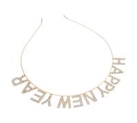 Garneck 1pezzi Cerchietto Strass Con Scritta Happy Year Accessorio Per Capodanno Decorazione Festiva Per Donne e Feste Leggero e Sicuro Design Creativo Per Farti Distinguere