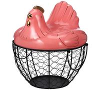 Garneck 1pezzi Contenitore Portaoggetti Forma Pollo Cestino Portauova in Battuto Portauova Contenitore Per Frutta Cestino Portaoggetti Per Uso
