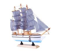 Garneck 1pezzi Vintage Wooden Sailing Ship Model Nautical Decor for Home Bar And Office Creative Wood Sailboat Figurine for Living Room And Desk Decoration