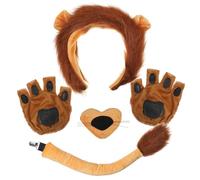Garneck 1Set Costume Leone Orecchie Naso e per Cosplay e Halloween Accessori per Costumi Realistici e Divertenti