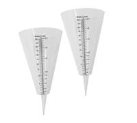 Garneck 2 Pezzi coppa della pioggia misurazione Misura della pioggia per il giardino pluviometri scale rain contenitori pluviometro agricolo misuratore di pioggia plastica bianca