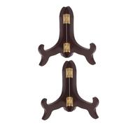 Garneck 2 Pezzi Espositore in Legno Marrone Pieghevole, Supporto Robusto | Design Elegante, Struttura Salvaspazio, Adatto a Ricettario e Decorazione Cucina, per Tavolate e Incontri