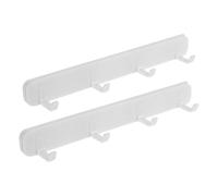 Garneck 2 Pezzi Gancio a Binario Scorrevole Multiuso Bianco in ABS | Organizzazione Salvaspazio, Resistenza All'usura e Rottura, per Cappelli e Abiti, Design Moderno