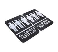 Garneck 2 pezzi Targhetta Braille per Bagno Unisex in Materiale Resistente Segnaletica Toilette per Tutti i Generi con Puntini Tattili per Ipovedenti Design Colori Chiari