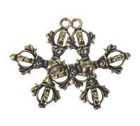 Garneck 2 PZ Tibetan Silver Dorje Vajra Pendenti - Doppio Dorje Gioielli Per Portachiavi E Collane Fai Da Te - Religiosi Retro Disegni In Ottone E Bronzo