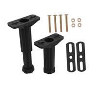 Garneck 2 Set telaio del plantare rete regolabile doghe del letto sostituzione piedi giroletto gamba dell'armadio regolabile piedi del mobile pali dell'armadio gambe romane papà Black