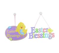 Garneck 2pezzi Decorazioni Pasquali Legno di Pendenti Colorati per Festeggiare La Pasqua Perfetti per Decorare Pareti e Porte Facili da Appendere per Atmosfere Festive