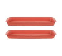 Garneck 2pezzi Sottovasi Rettangolari per Piante Vassoio Antigoccia Plastica Resistente per Fioriere per Giardino E Decorazione Domestica