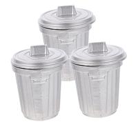 Garneck 3 Pezzi mini cestino Pattumiera semplice sottile potere minuscolo vaso per piante mini bidone della spazzatura simpatico piccolo cestino della spazzatura lega Silver
