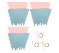 Garneck 3 Pezzi Triangle Party Bunting Banner in Pearl Glitter Lightweight Paper Pennant Flags For Shower Gender Reveal Birthday Decorations