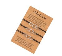 Garneck 3pezzi Bracciale Donna Amicizia Forma Di Cuore Cavo Catena Da Polso Intrecciata Braccialetto Per Ragazze Decorazione