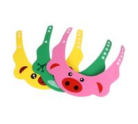 Garneck 3pezzi Cuffia Da Bagno Per Ragazzo Ragazza Regolabile Protezione Occhi e Orecchie Per Shampoo Doccia Toddler Cappello Confortevole e Sicuro Per Lavaggio Capelli Rosa Verde Giallo