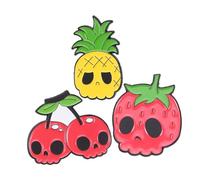 Garneck 3pezzi Spilla Forma Di Teschio e Frutta in Lega Spilla Forma Di Fragola Di Ananas Accessori Per Borse e Abiti Decorazione Versatile Per Feste e Usi Quotidiani