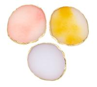 Garneck 3pezzi Tavolozza in Resina per Nail Art per Miscelare Colori e Pigmenti Vassoio per Manicure e Esercitazioni Design Leggero e Resistente Dorato