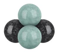 Garneck 4 palline Baoding in marmo, sfere sonori cinesi per Qigong e massaggio delle mani, ideali per il rilassamento, antistress e terapia delle mani, in verde e nero