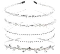Garneck 4 Pezzi Cerchietto per Chioma con Pietre e Perline, Accessorio da Sposa in Metallo, Design Elegante e Confortevole, come Regalo la Giornata della Mamma