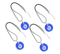 Garneck 4 Pezzi Collana Occhio Malocchio Blu con Ciondolo in Vetro Resistente Charm Piatto Elegante per Uomo Donna Accessorio dal Design Unico e Versatile per Ogni Occasione