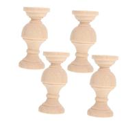 Garneck 4 Pezzi Colonnine Decorative Legno per Arredamento Casa e Decorazioni Tavolo con Base Rotonda per Decorazioni Hotel e Crafting