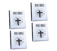 Garneck 4 Pezzi Mini Bible Book Bambola Bibbie in miniatura minuscolo Miniature Bibbie delle case delle bambole ragazzo in miniatura mini sacra bibbia Carta Silver
